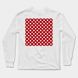 Red Nautical White Polka dots Long Sleeve T-Shirt